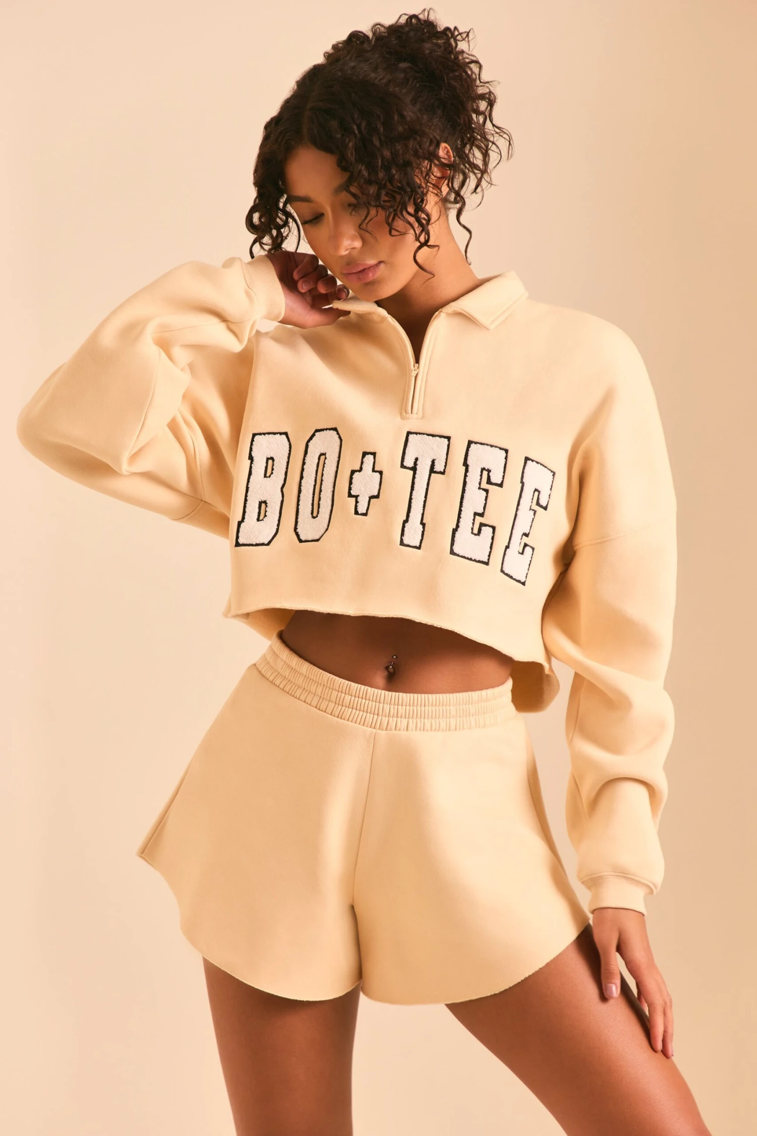 Half Zip Sweater In Sand - Image 5