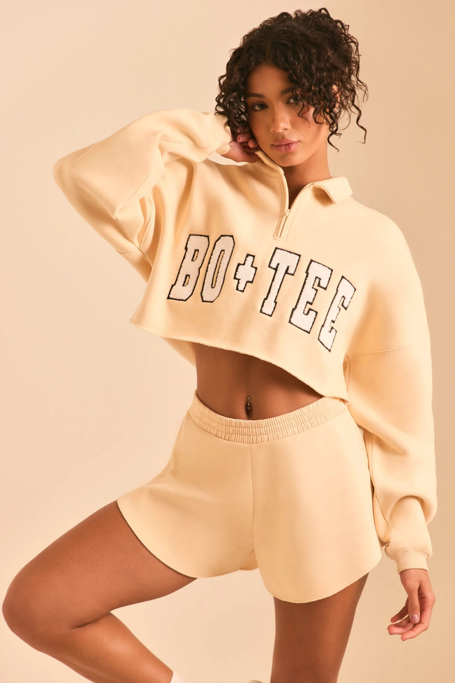 Half Zip Sweater In Sand - Image 6