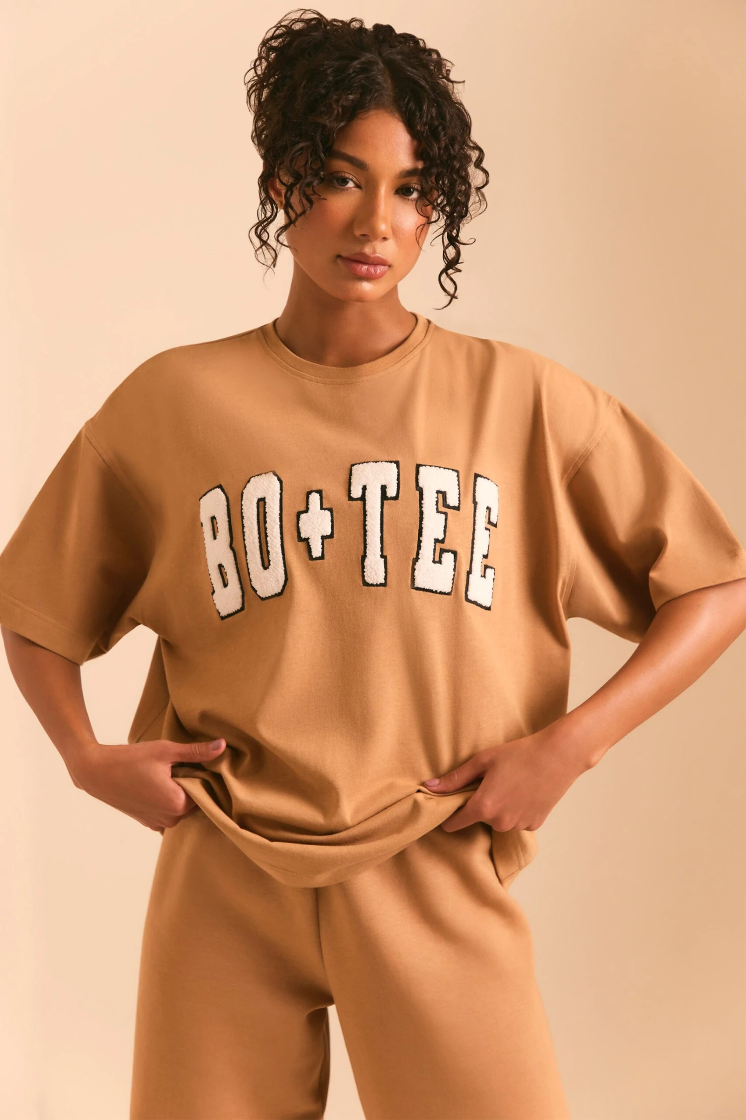 Oversized Short Sleeve T-Shirt In Chestnut Brown - Image 5