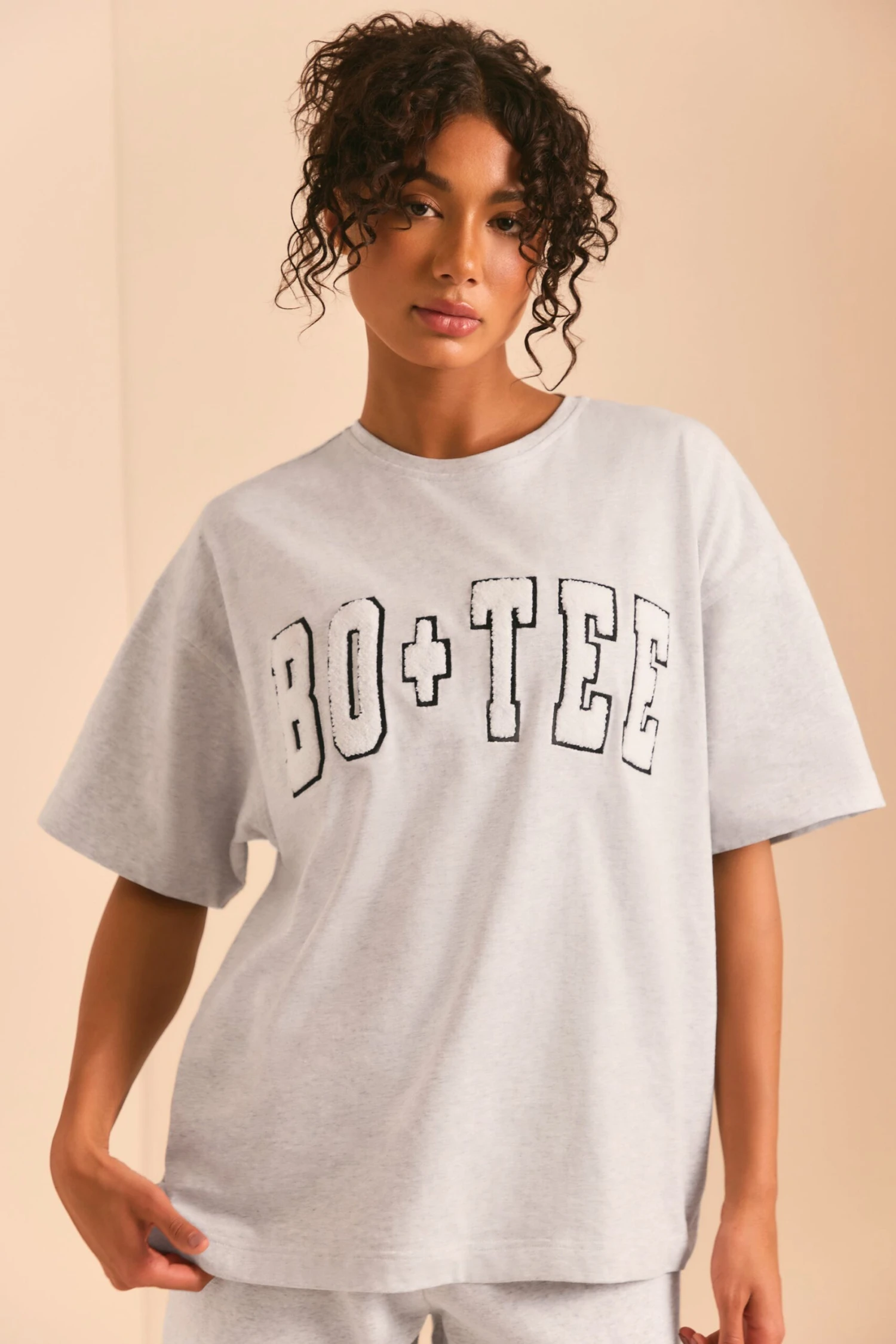 Oversized Short Sleeve T-Shirt In Heather Grey - Image 5