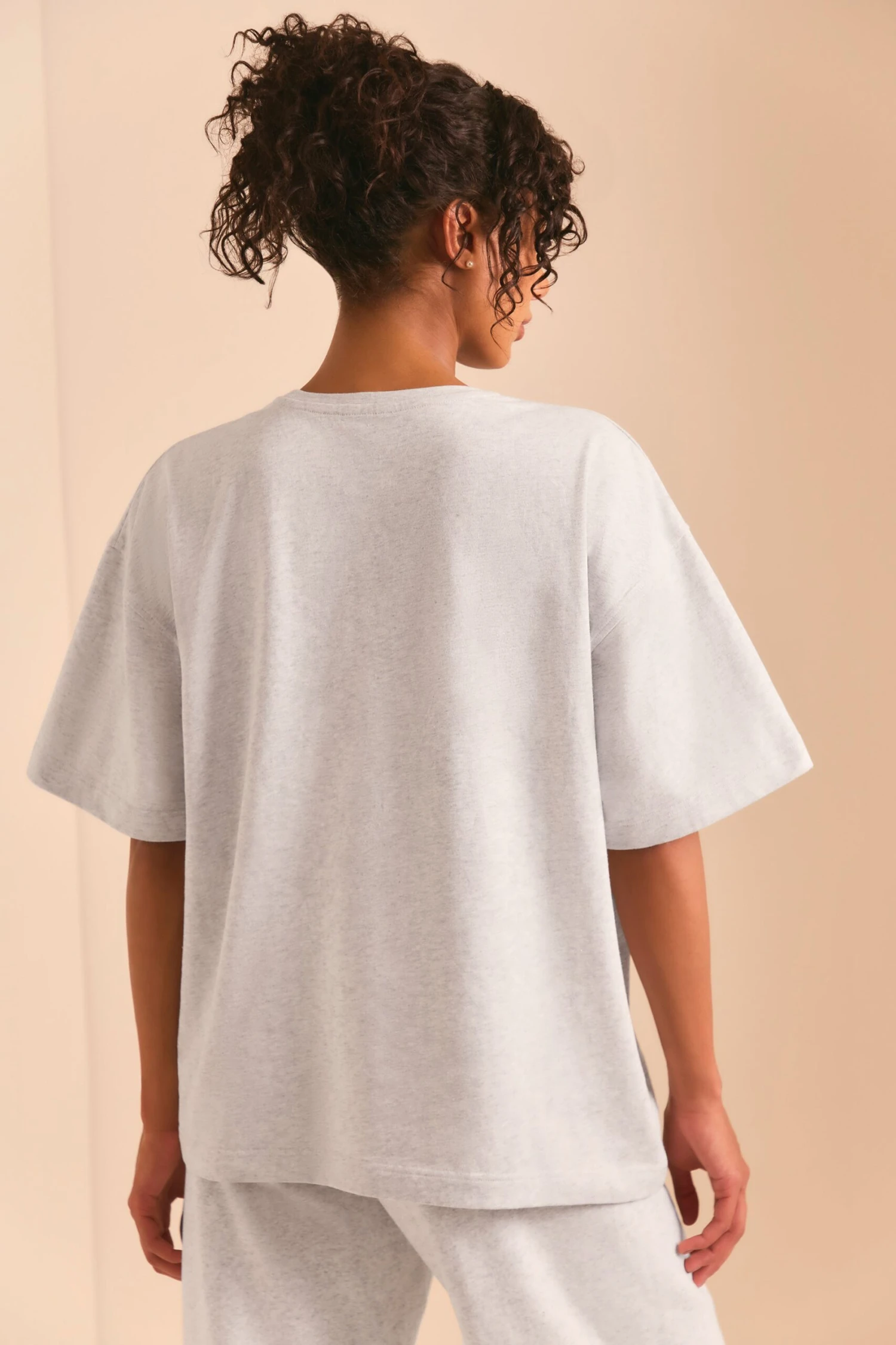 Oversized Short Sleeve T-Shirt In Heather Grey - Image 2