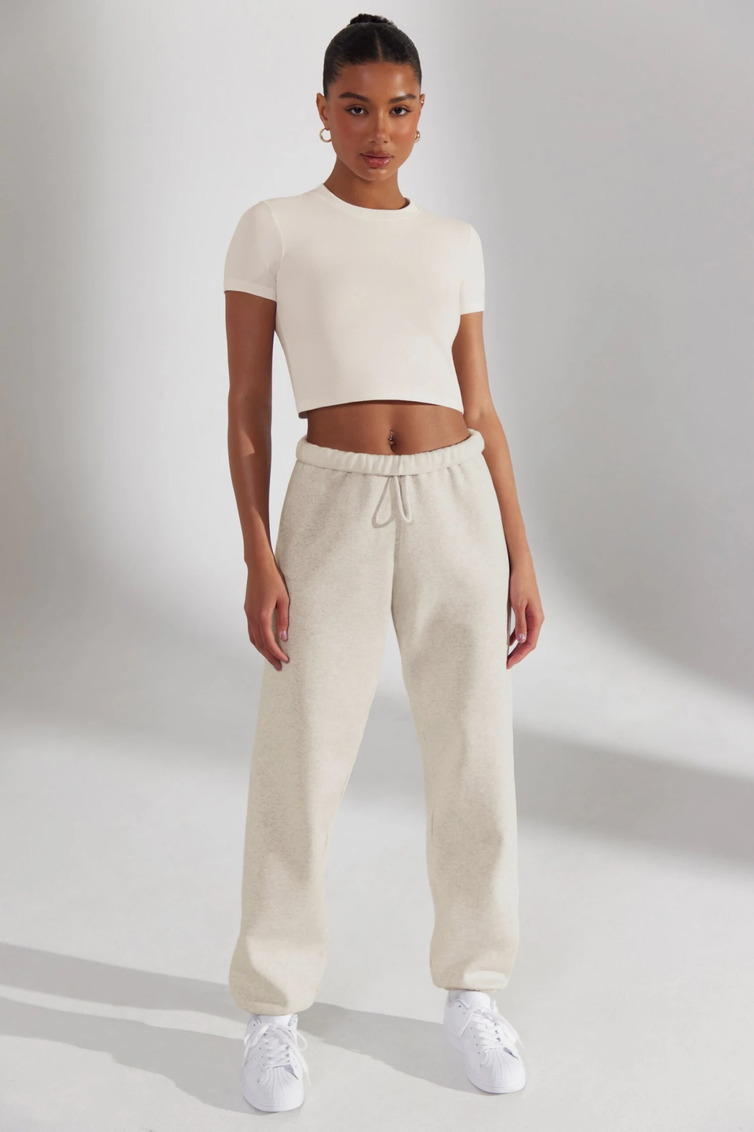 Oversized Joggers In Heather Oat - Image 7