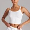 Soft Rib Tank Top In White
