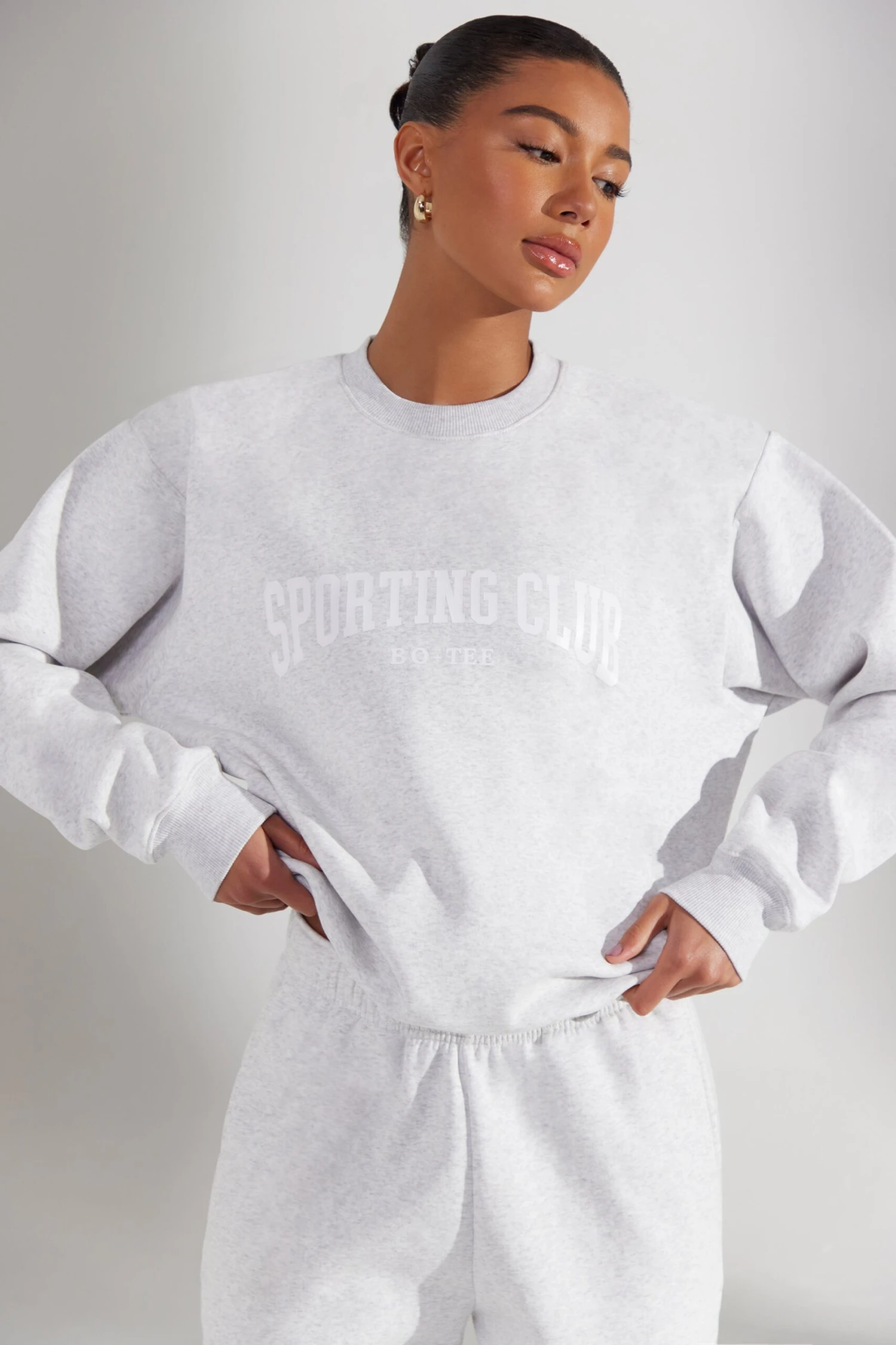 Oversized Sweatshirt In Heather Grey - Image 6