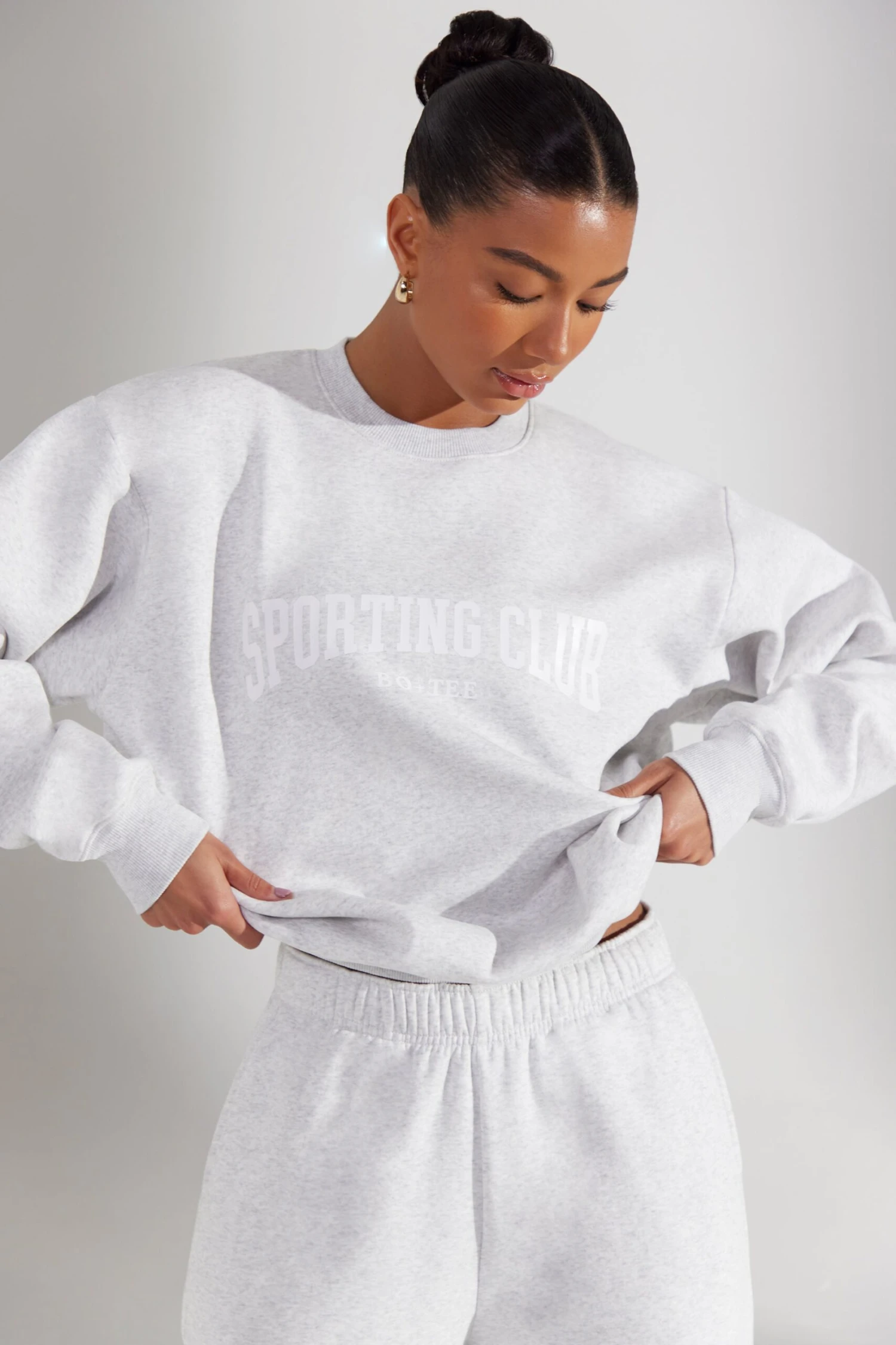 Oversized Sweatshirt In Heather Grey - Image 7
