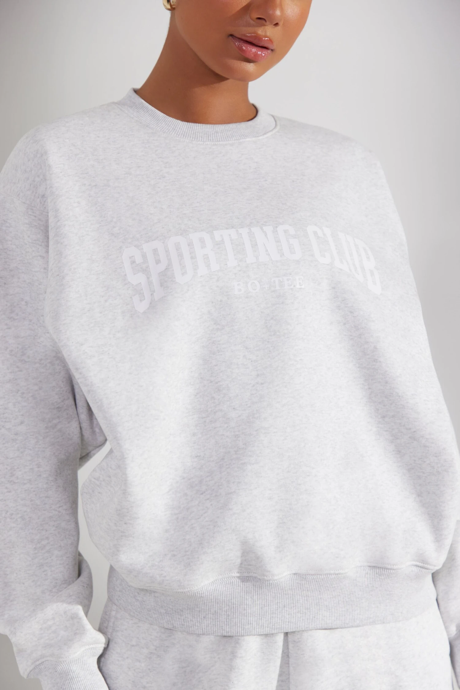 Oversized Sweatshirt In Heather Grey - Image 4