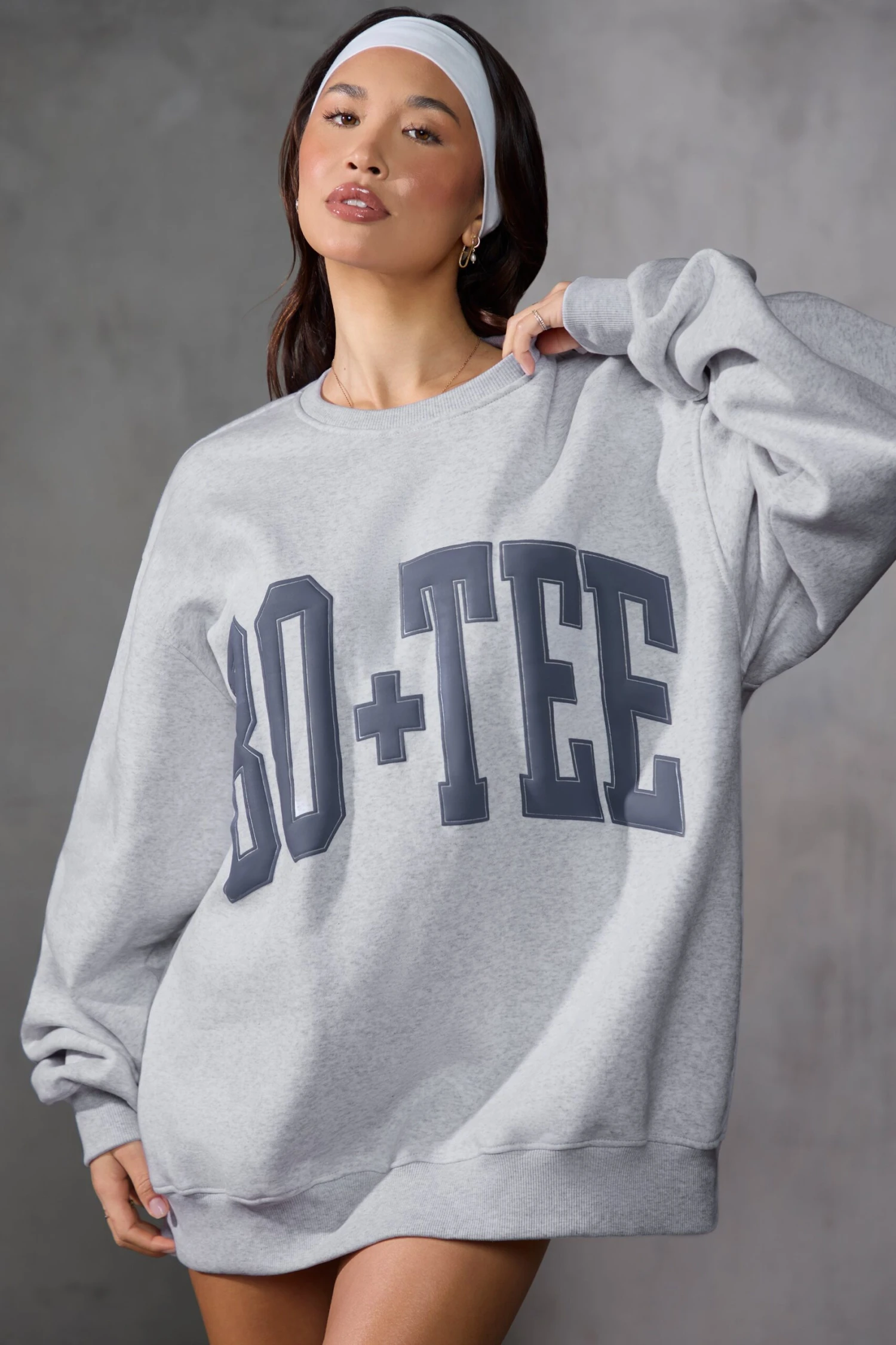 Oversized Sweatshirt In Grey Marl - Image 6