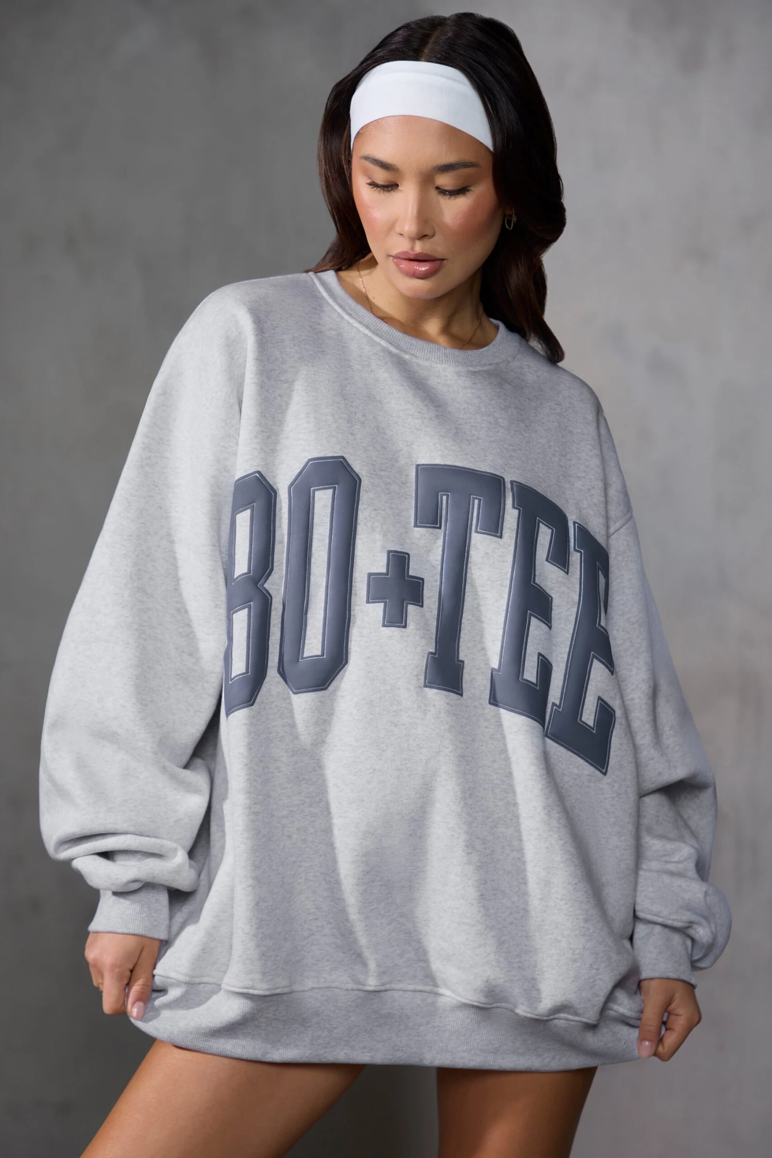 Oversized Sweatshirt In Grey Marl - Image 5