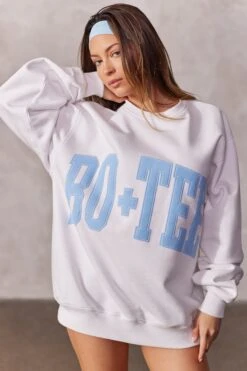Oversized Sweatshirt In Blue Print