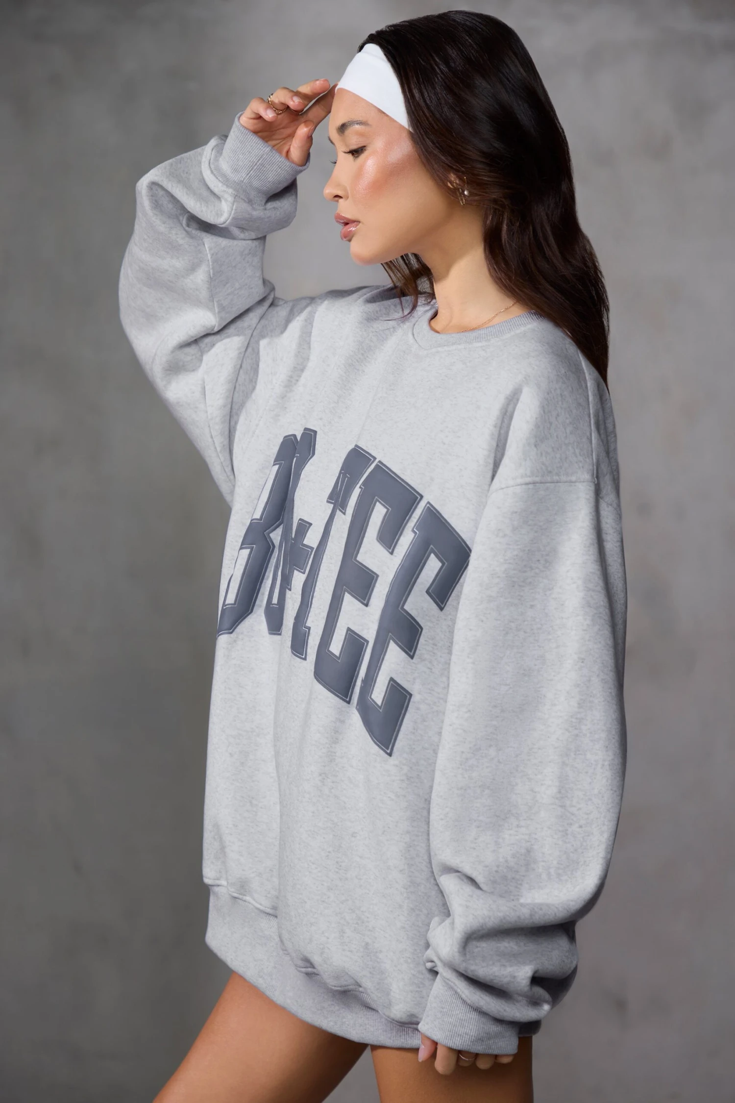 Oversized Sweatshirt In Grey Marl - Image 3