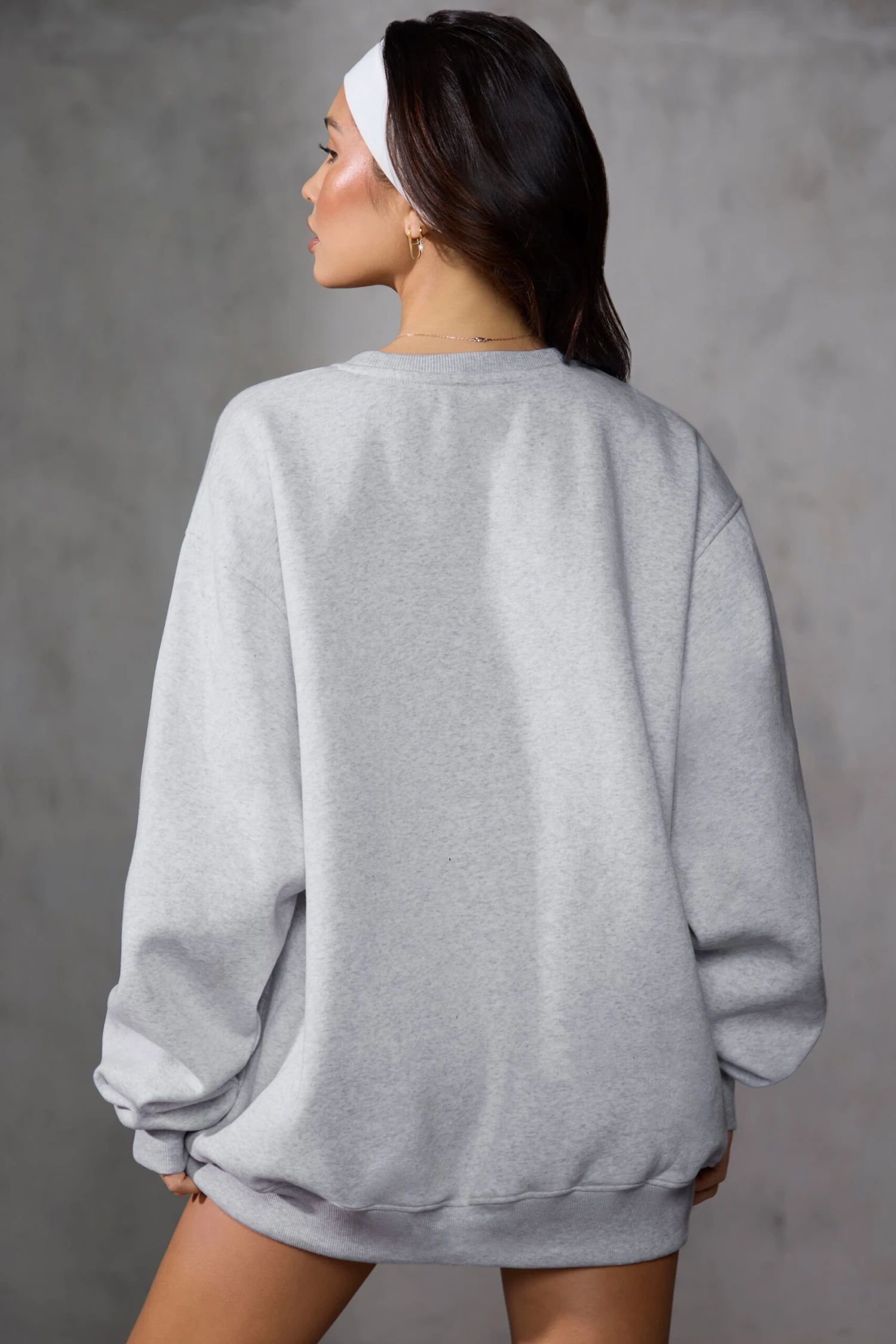 Oversized Sweatshirt In Grey Marl - Image 2