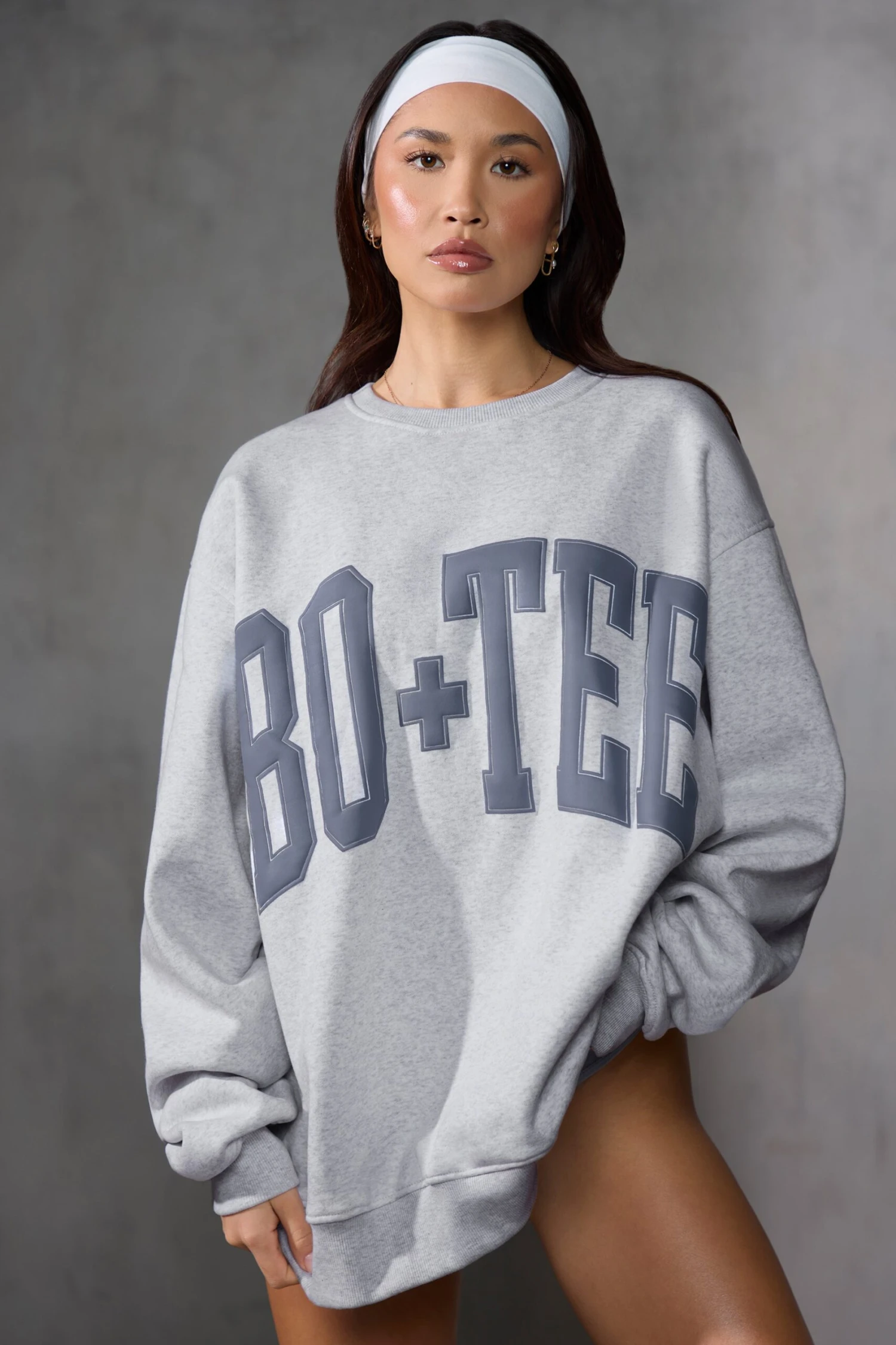 Oversized Sweatshirt In Grey Marl