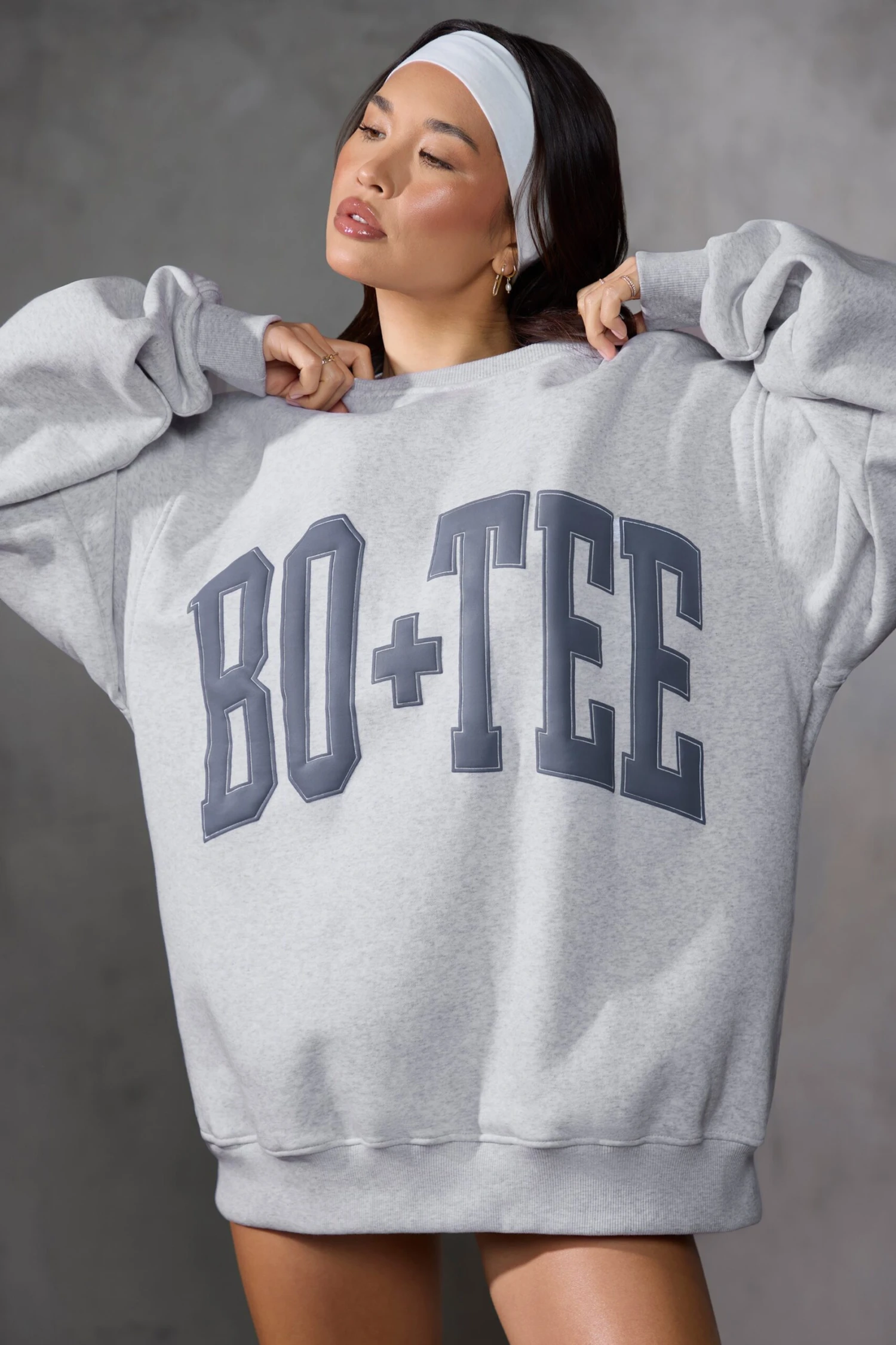 Oversized Sweatshirt In Grey Marl - Image 4