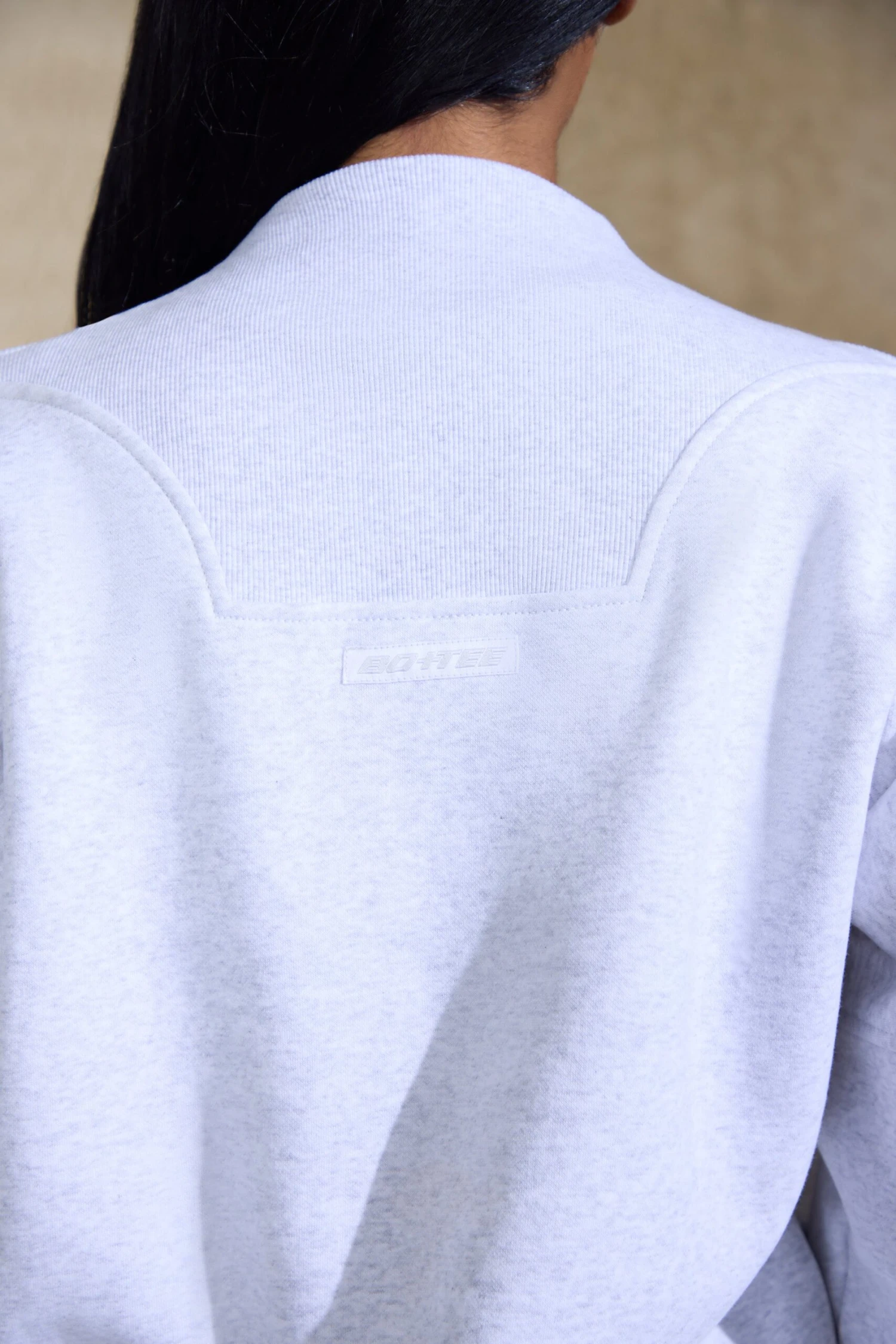 Oversized Half Zip Sweatshirt In Marled Grey - Image 4