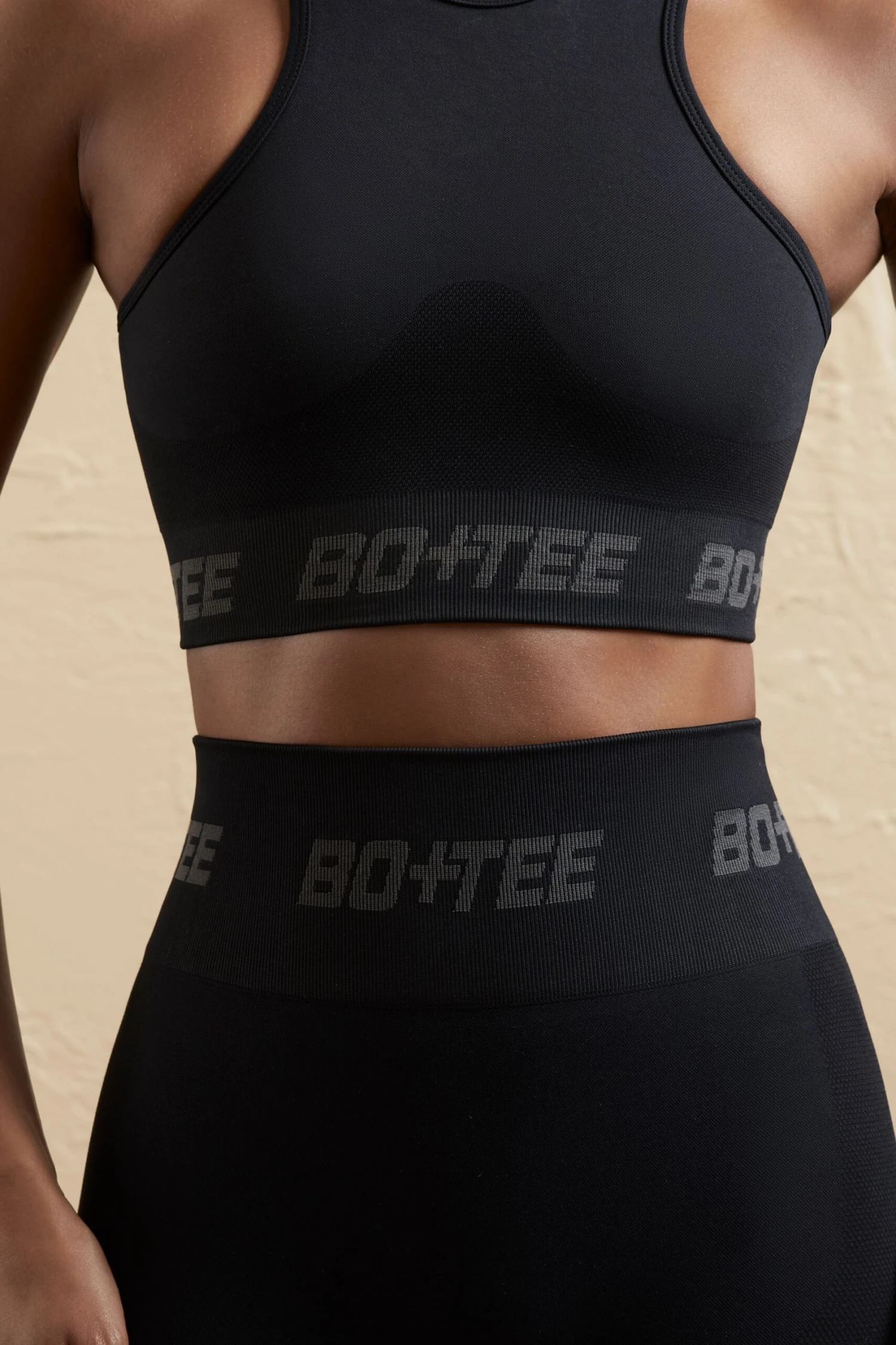 Seamless Racerback Crop Top In Black - Image 4