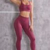 High Waist Seamless Leggings In Dark Rose
