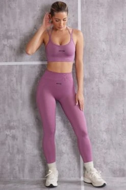 High Waist Seamless Leggings In Mauve