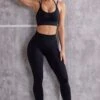 High Waist Seamless Leggings In Jet Black