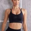 Scoop Neck Sports Bra In Jet Black