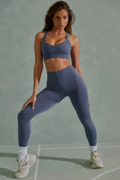 Super Sculpt Full Length Leggings In Steel Blue