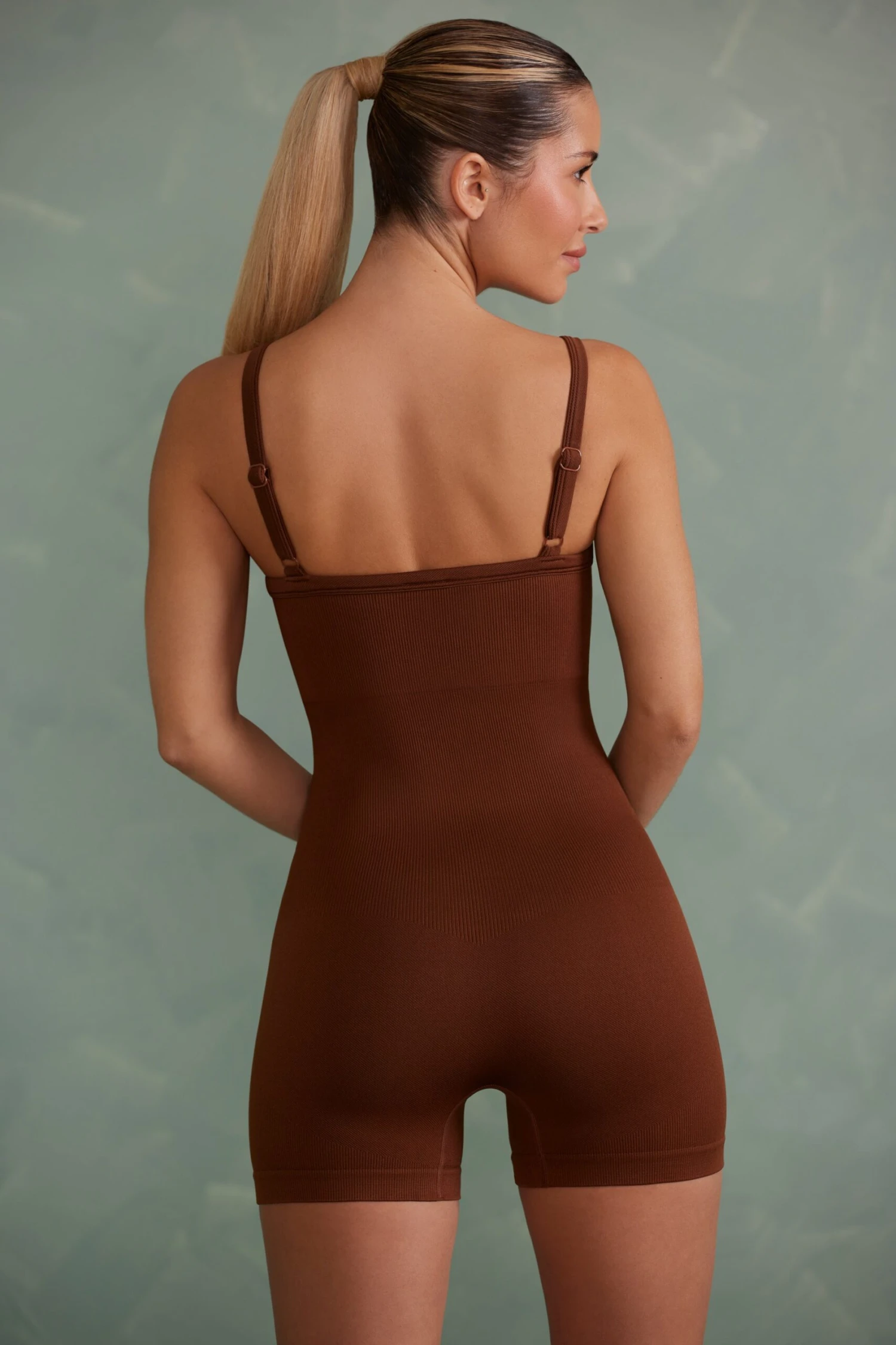 Super Sculpt Unitard In Copper Brown - Image 2