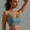 Super Sculpt Scoop Neck Sports Bra In Mineral Green