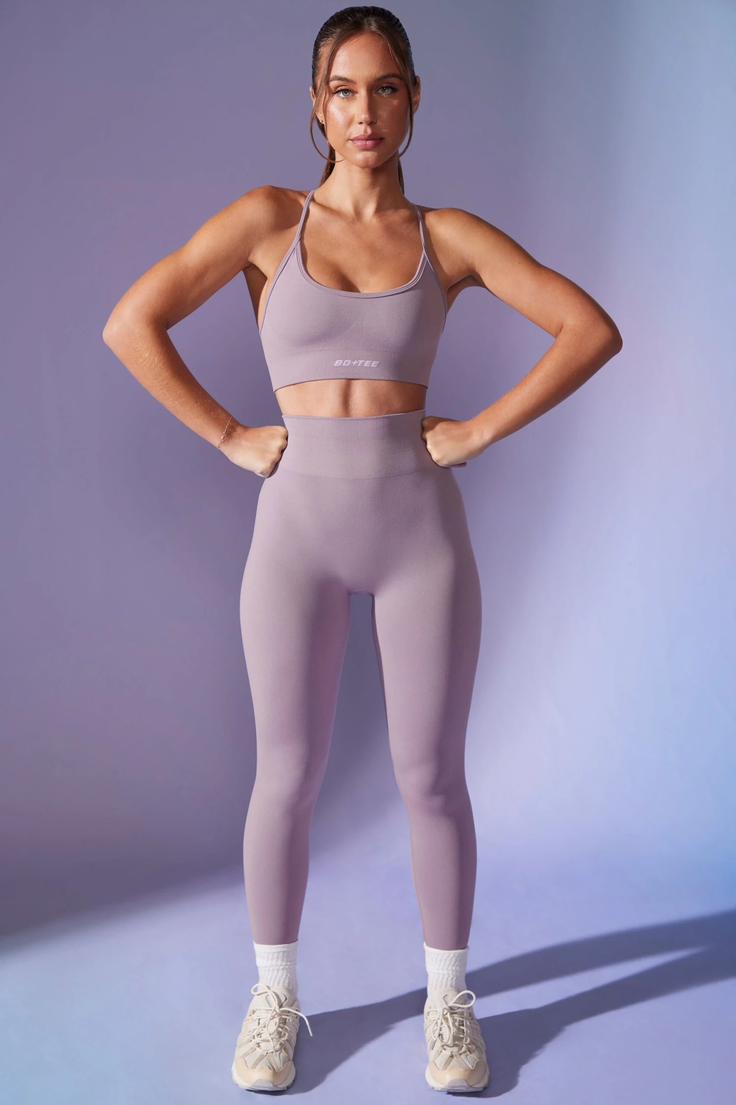 High Waist Define Luxe Leggings In Dusty Lilac - Image 2