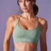 Low Back Define Luxe Sports Bra In Sage