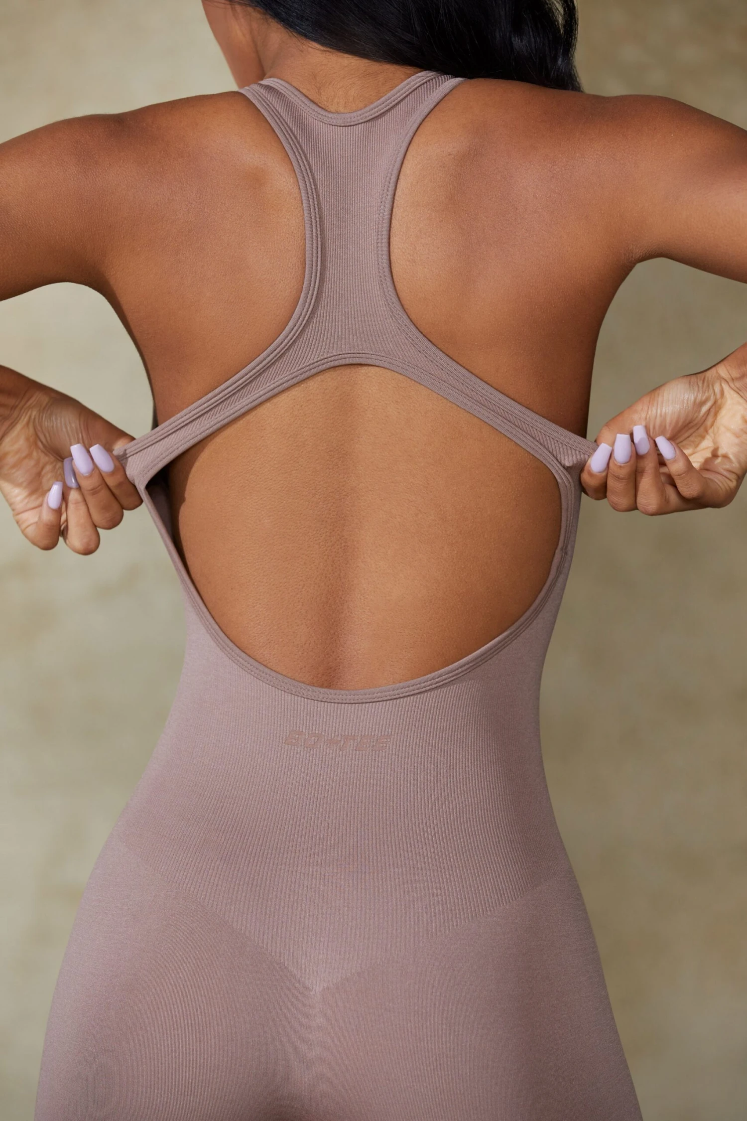 Racer Back Define Luxe Unitard In Mocha - Image 7
