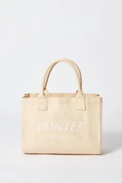 Medium Canvas Tote Bag In Beige