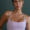 Scoop Neck Open Back Sports Bra In Lilac
