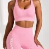 High Waist Seamless Biker Shorts In Pink