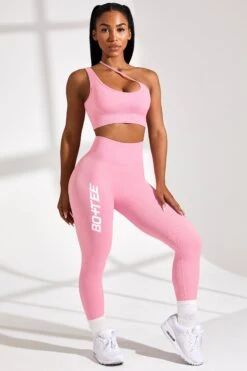 Full Length Seamless Leggings In Pink