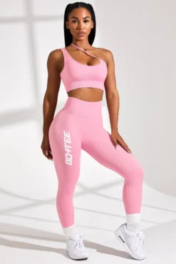 Full Length Seamless Leggings In Pink