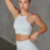 Racer Crop Top In Grey