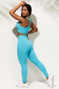 High Waist Leggings In Blue