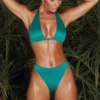 Plunge Micro Bikini Top In Teal