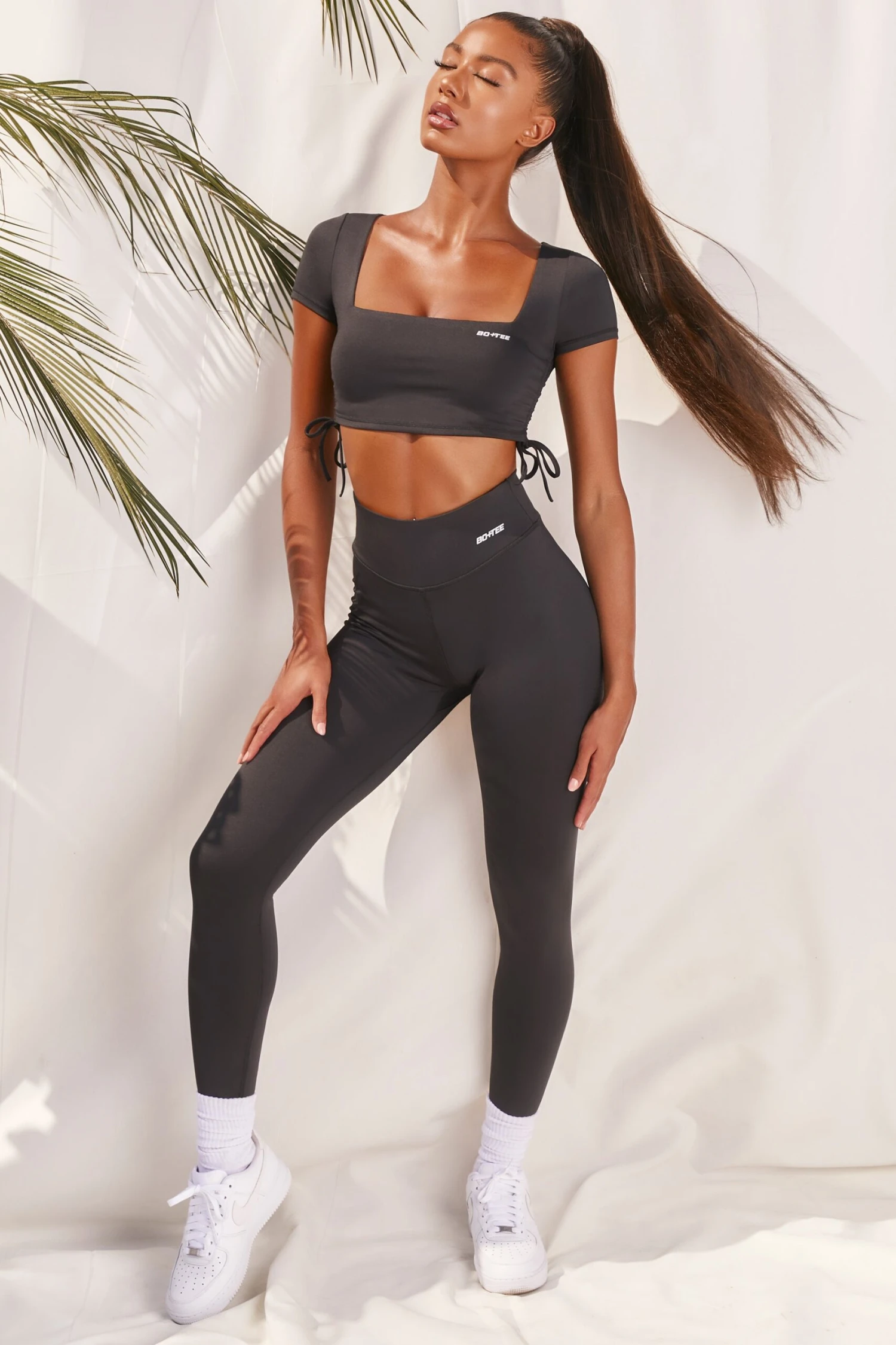 Slinky Crop Top In Black - Image 3