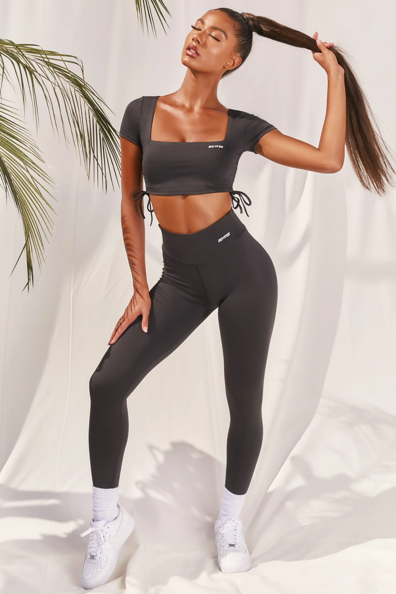 Slinky Crop Top In Black - Image 4