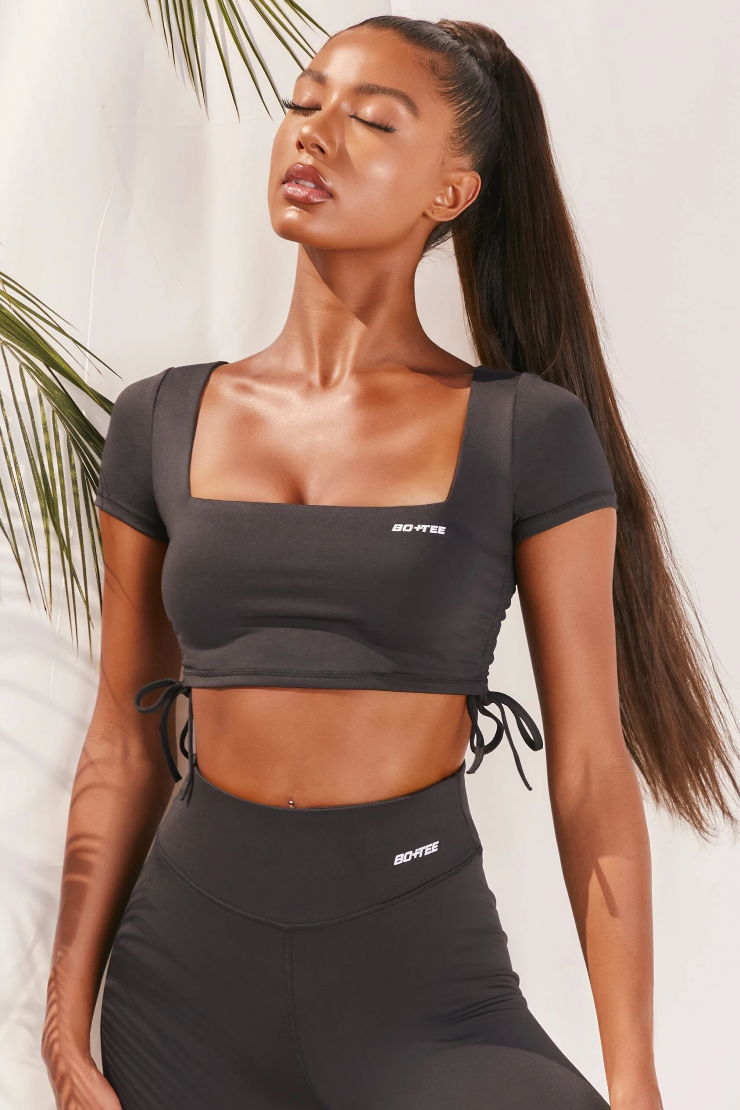 Slinky Crop Top In Black - Image 5