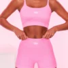 Intense Ribbed Butt Lifting Shorts In Candy Pink