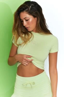 Stay On Top Baby Tee In Lime