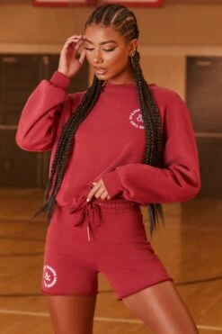 Sweat Shorts In Burgundy