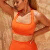 Cut Out Sports Bra In Deep Orange