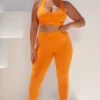 Surge Curved Waist Seamless Leggings In Orange