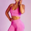 Seamless High Waist Biker Shorts In Pink