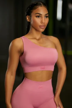 Asymmetric Crop Top In Pink