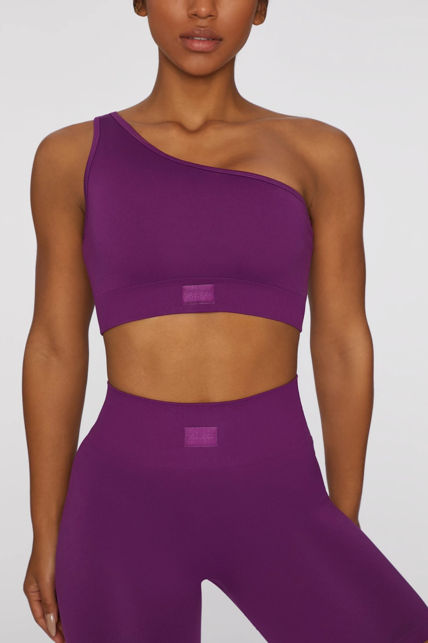 Asymmetric Crop Top In Dark Purple - Image 2