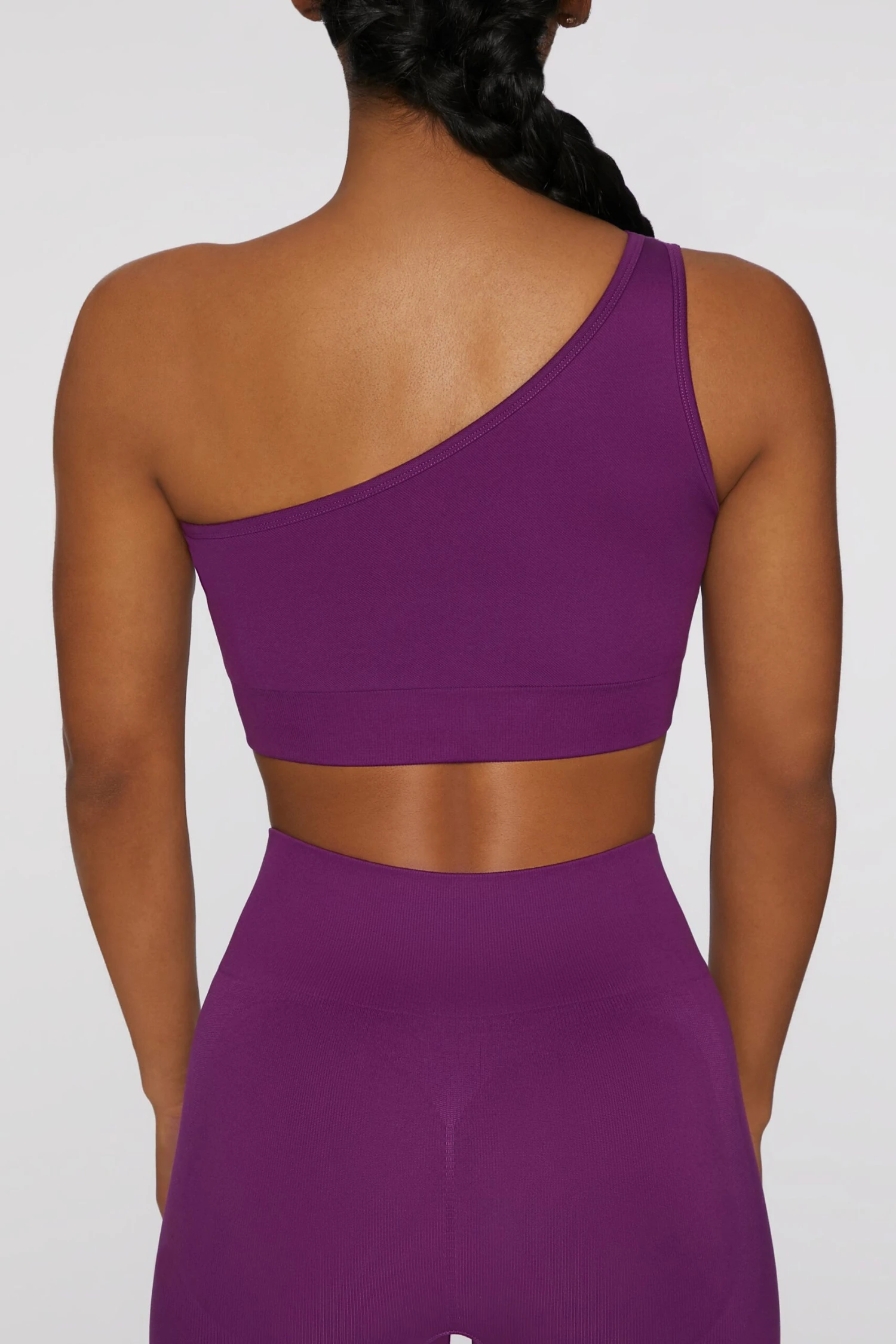 Asymmetric Crop Top In Dark Purple - Image 3