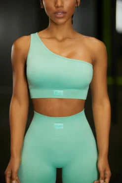 Asymmetric Crop Top In Turquoise